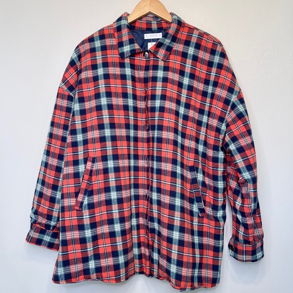 Eggie | Plaid Flannel Snap Button Closure Quilted VSCO Unisex Shacket - Picture 3 of 12